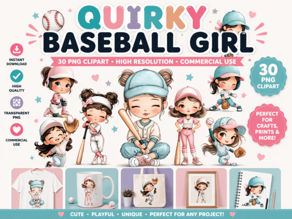 30 Quirky Baseball Girl Clipart: Elevate Your Visual Design