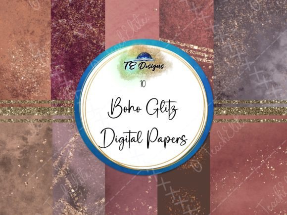 Boho Glitz Digital Papers: Elevate Your Brand with Sparkle
