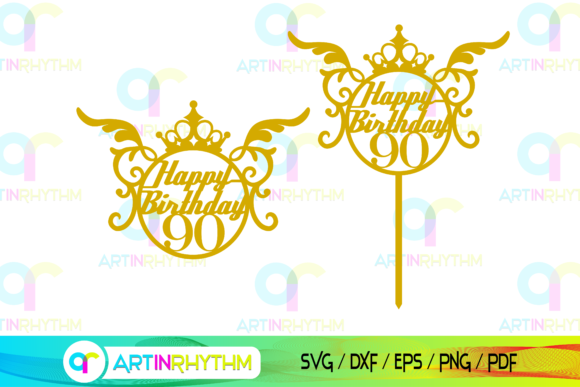 Celebrate with Style: The Versatile 90th Birthday Cake Topper SVG