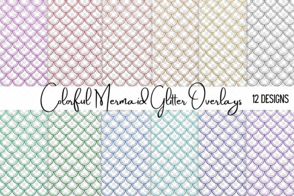 Colorful Glitter Mermaid Overlays: Transform Your Designs