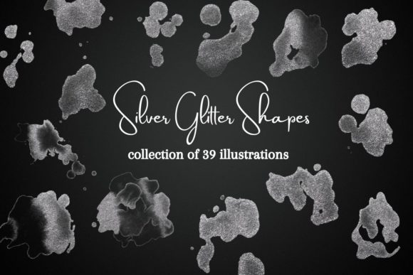 Elevate Your Designs with Silver Glitter Shapes Clipart