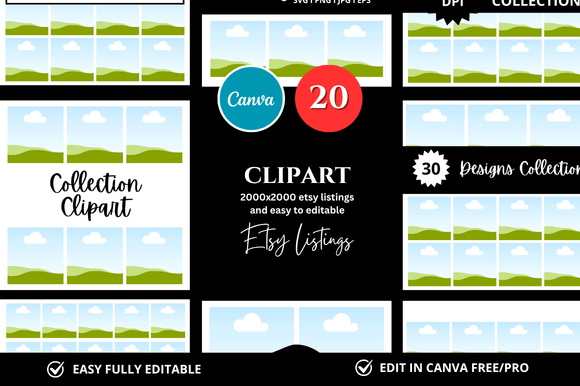 Elevate Your Etsy Shop with a 20 Clipart Mockup Bundle