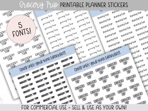 Grocery Trip Printable Planner Stickers: A Designer's Time-Saving Asset