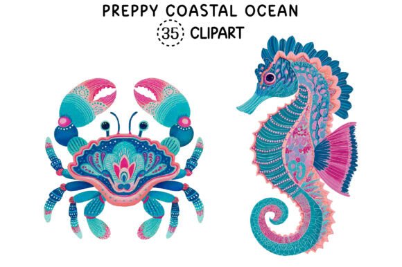 Preppy Coastal Ocean Clipart Bundle: Elevate Your Designs