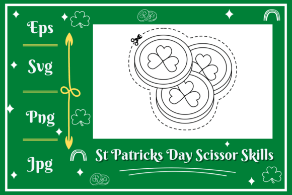 St Patrick Coins Scissors Skills: Creative Design Assets